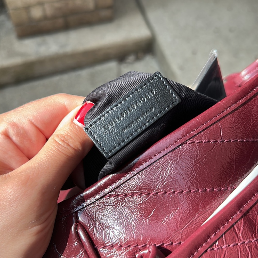 Ysl saint laurent Niki medium Crinkled leather Burgundy NO TRADE FIRM - Picture 15 of 17